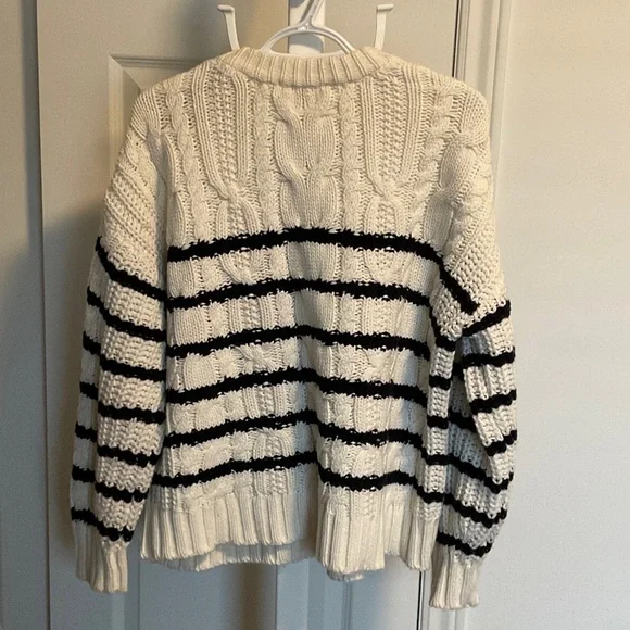 Sezane James Striped Cream and Navy Sweater - Picture 3 of 3